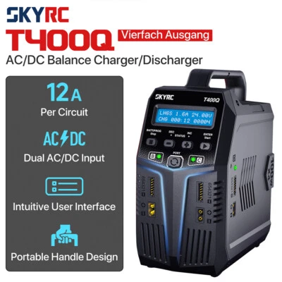 SKYRC T400Q Lipo Akku Balance Ladegerät Entlader Quattro AC/DC 1-6S XT60 - Bild 1 von 4
