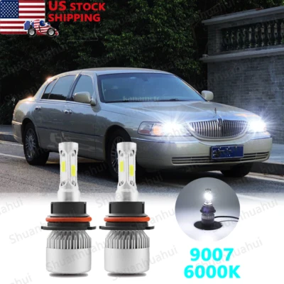 For LINCOLN Town Car 1990-2002 - 2X 9007 HB5 8000K LED Headlight Bulb Hi/Lo BEAM - Image 1 of 4