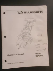 Bluebird Stump Grinder Owners Manual Model SG1314A - Picture 1 of 2