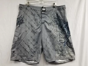 MMA Elite Mens UFC Boxing Mixed Martial Arts Gray Drawstring Shorts Size XL - Picture 1 of 8