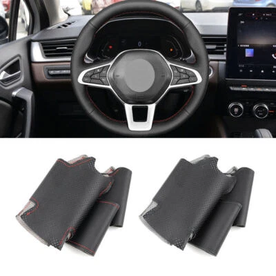 Cubierta de volante CUERO NEGRO para Renault Clio 5 (V) Zoe Captur 2019-2020 Foto 1 de 4