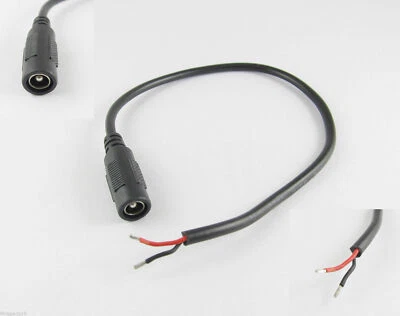 CCTV DC Plug Connector 5.5 x 2.5mm Female Jack Socket With Cord Cable 30cm 1FT - Image 1 of 4