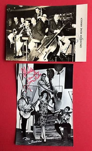 2 x Foto postal cantante 1966 ORQUESTA HEINZ HANNSCH con autógrafo original (8384 - Imagen 1 de 2