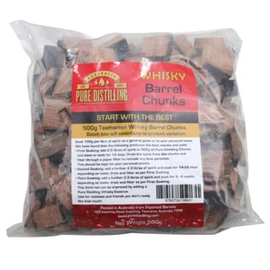 500g Pure Distilling Oak Tasmanian Barrel Chunk Cube Whisky Soaker Home Brew - Picture 1 of 4