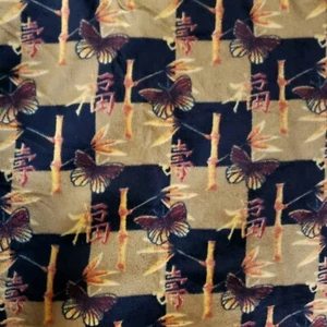 2.5 Yard Butterfly Asian Bamboo Baum Textiles Poly FLEECE - Picture 1 of 3