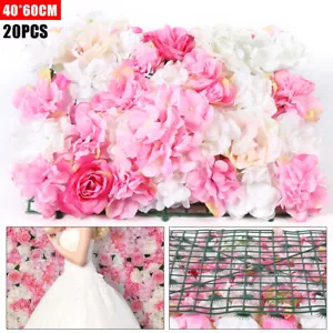 20x Pared de flores artificiales Pared de rosas, DIY Boda Stra?e Fondo 40X60cm - Imagen 1 de 10