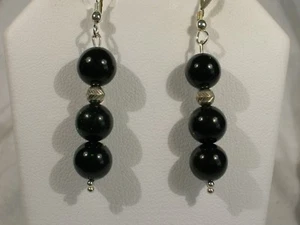 Green Goldstone Dangle Earrings - Picture 1 of 1
