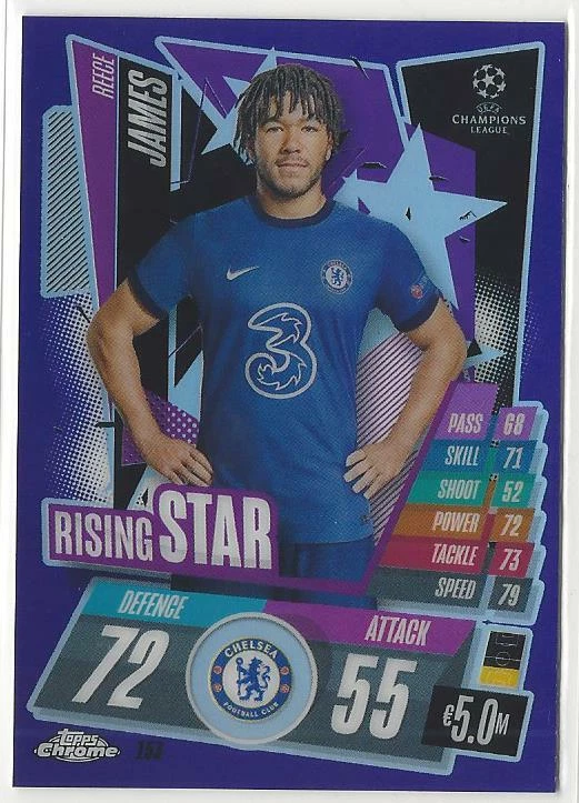 2020-21 Topps Chrome Match Attax Reece James Purple Refractor #/299 Chelsea FC - Image 1 of 1