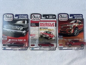 Lot of 3 Auto World AW 1967 Chevy Chevelle Ford F150 Black Impala Rare Diecast - Picture 1 of 8