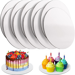 10 Pcs Cake Boards, White Cake Boards 10 Inch Round, Food-Graded Cardboard Cake 