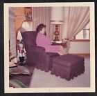 Vintage Photograph Woman Sitting in Chair in Retro Living Room