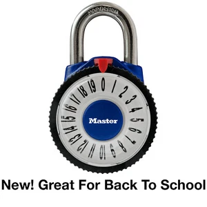 NUEVO MASTER LOCK 1588D GRAN NÚMERO MAGNIFICADO ARMARIO COMBINACIÓN CANDADO AZUL - Imagen 1 de 3