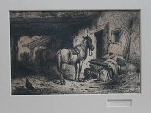 "GRABADO PETER MORAN, ""DESCANSO DEL MEDIODÍA" - Imagen 1 de 6