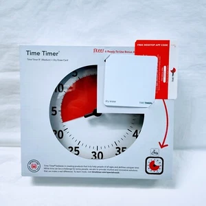 TIME TIMER 8" Visual Timer - 60 Min Kids Desk Countdown Clock w/ Dry Erase Card - Picture 1 of 2