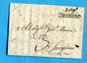 1821 DRONERO stampatello nero ( Vollmeier n. 2 ) su lettera (306016) - Imagen 1 de 1