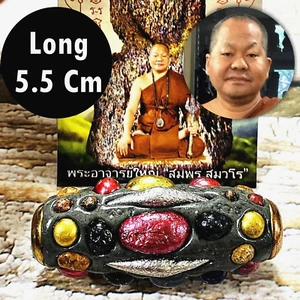 Takrut Leklai Naga Eye Immortal Wealth Cave Drop Somporn 5cm Thai Amulet #0159 - Picture 1 of 10