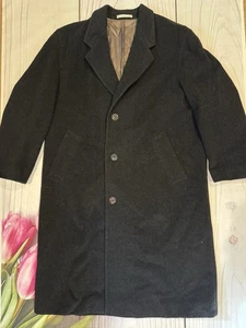 Hugo Boss Wool Trench Coat Form De Tomaso Black Size 40R - Picture 1 of 5