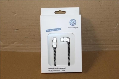 Cable de carga premium Volkswagen 30 cm USB-C a USB-C con logotipo VW plateado Foto 1 de 3