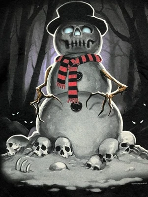 Liquid Blue Men's T-shirt Black Evil Snowman Holiday Snow 2XL #1803 NWOT - Image 1 of 4