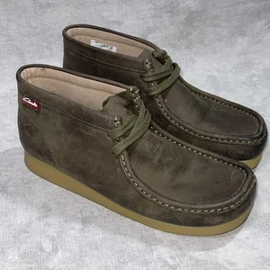 Clarks Stinson HI Men’s 8 Dark Olive Leather Boots Casual Chukka - Picture 1 of 8