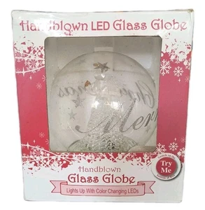 Christmas Hand-Blown LED Lights Glass Angel Nativity Snow Globe *Needs Batteries - Picture 1 of 5