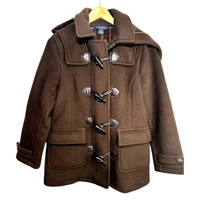 Brooks Brothers Mujer Abrigo de Lona Chaqueta Palanca Con Capucha Lana Marrón Talla 2 Invierno Foto 1 de 4