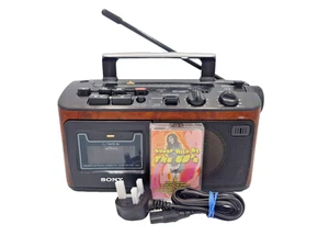 Sony CFM-A50 Portable Cassette Player Recorder Radio Cream Vintage Collectible - Picture 1 of 24