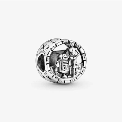 Ciondolo Pandora Disney Star Wars C-3PO e R2-D2 799245C00 Argento Charm - Immagine 1 di 2