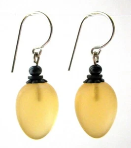 Owen Glass Collection Ohrringe - Frosted Jonquil Pale Yellow Berrie Style - Bild 1 von 1