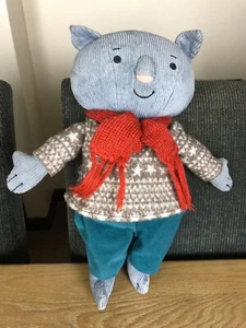 Abney Katze weiches Plüschtier Kuscheltier Die Abenteuer von Abney & türkis 12 Zoll Cbeebies blau - Bild 1 von 6