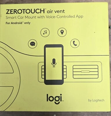 Logitech ZeroTouch Air Vent Smart Car Mount w/ Voice-Controlled App Android NOB - Image 1 of 2