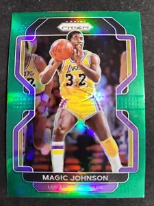 2021-22 Prizm Magic Johnson GREEN PRIZM card #248 Lakers - Picture 1 of 2