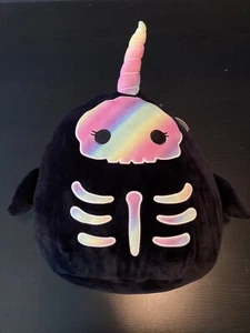 Squishmallow Halloween Bufinda the Narwhal Skeleton 12" New with Tags - Picture 1 of 5