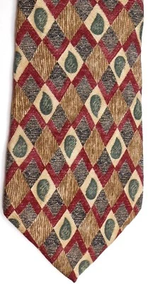 Corbata de seda Roundtree & Yorke para hombre 58,5" X 4" multicolor cachemira cruzada Foto 1 de 4