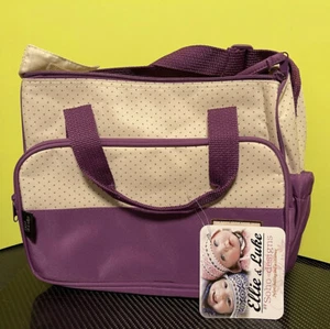 Diaper Tote Bag Purple Polka  Ellie And Luke  Soho Designs NEW - Picture 1 of 12