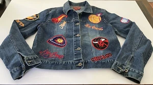 NBA Patch Le More Women's Denim Cropped Jacket Size 1x - WNBA - Picture 1 of 20