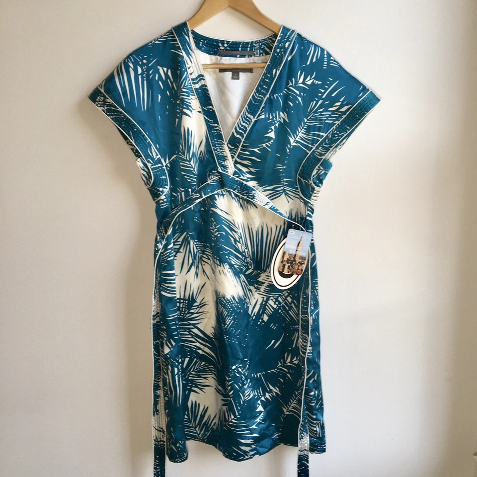Vestido De Colección Proenza Schouler Para Mujer Talla S 100% Seda Manga Corta Floral Envolvente Y2K Foto 1 de 4