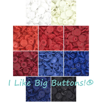 100 Sets KAM Snaps: PATRIOTIC Pack Size 20 T5 Plastic Snap Buttons No Sew Sewing - Image 1 of 4
