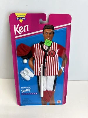 MATTEL BARBIE KEN BOYFRIEND OF BARBIE FASHIONS BASEBALL UNIFORM NIP VTG 1995 - Image 1 of 4