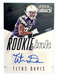 Contenders Rookie Ink Rookie 2015 automático Titus Davis Jets - Imagen 1 de 1