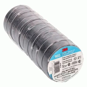 T.R.U. CFT-15 Black Gaze Cotton Cloth Friction Tape with Non-Corrosive  Rubber Resin Adhesive.60 Ft.