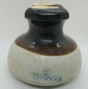 Vintage "Chance" Porcelain Telephone Power Line Cable Insulator - Saddle Top  - Picture 1 of 5