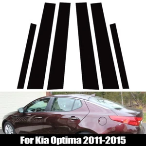 6 Stück für Kia Optima 2011–2015 Schwarz Säulen Pfosten Tür Fenster Abdeckung - Picture 1 of 15