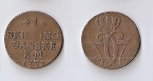 Denmark, 1 SKILLING 1771 Christian VII - Imagen 1 de 1