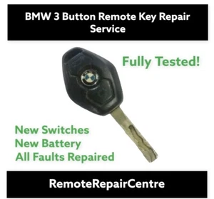 For BMW 3 5 7 series X3 X5 Z4 E38 E39 E46 3 button remote key fob repair service - Picture 1 of 1