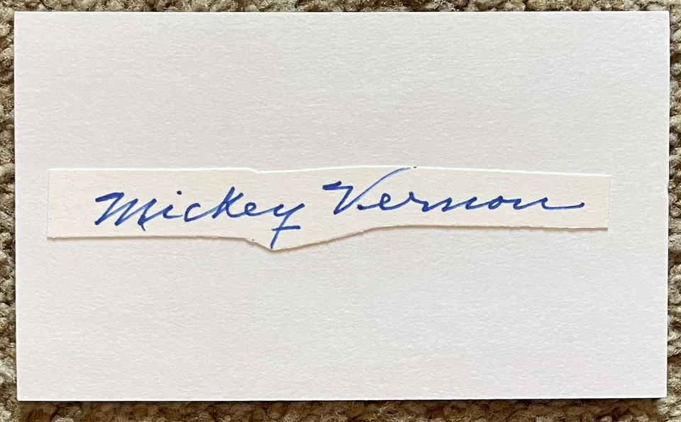 Mickey Vernon signed cut - Senators Indians debut 1939 - Image 1 of 1