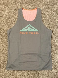 Sz Large Men - Nike Trail Pro Elite Made in USA Grey Running Singlet CU8452-XXX - Picture 1 of 4
