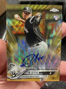 2018 Topps Chrome Update #RA-JM Juan Minaya raro Gold Wave Rookie Auto #24/50 - Foto 1 di 2