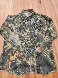 VINTAGE Mossy Oak Shirt Mens XL Button Down Hunting Camo Break Up Long Sleeve - Picture 1 of 7