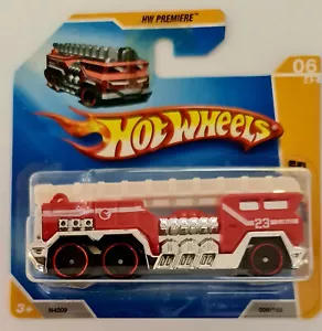 Hot Wheels 2009 Fire Truck 5 Alarm w/ White Ladder 06/42 S/C HW PREMIERE N4009  - Picture 1 of 6